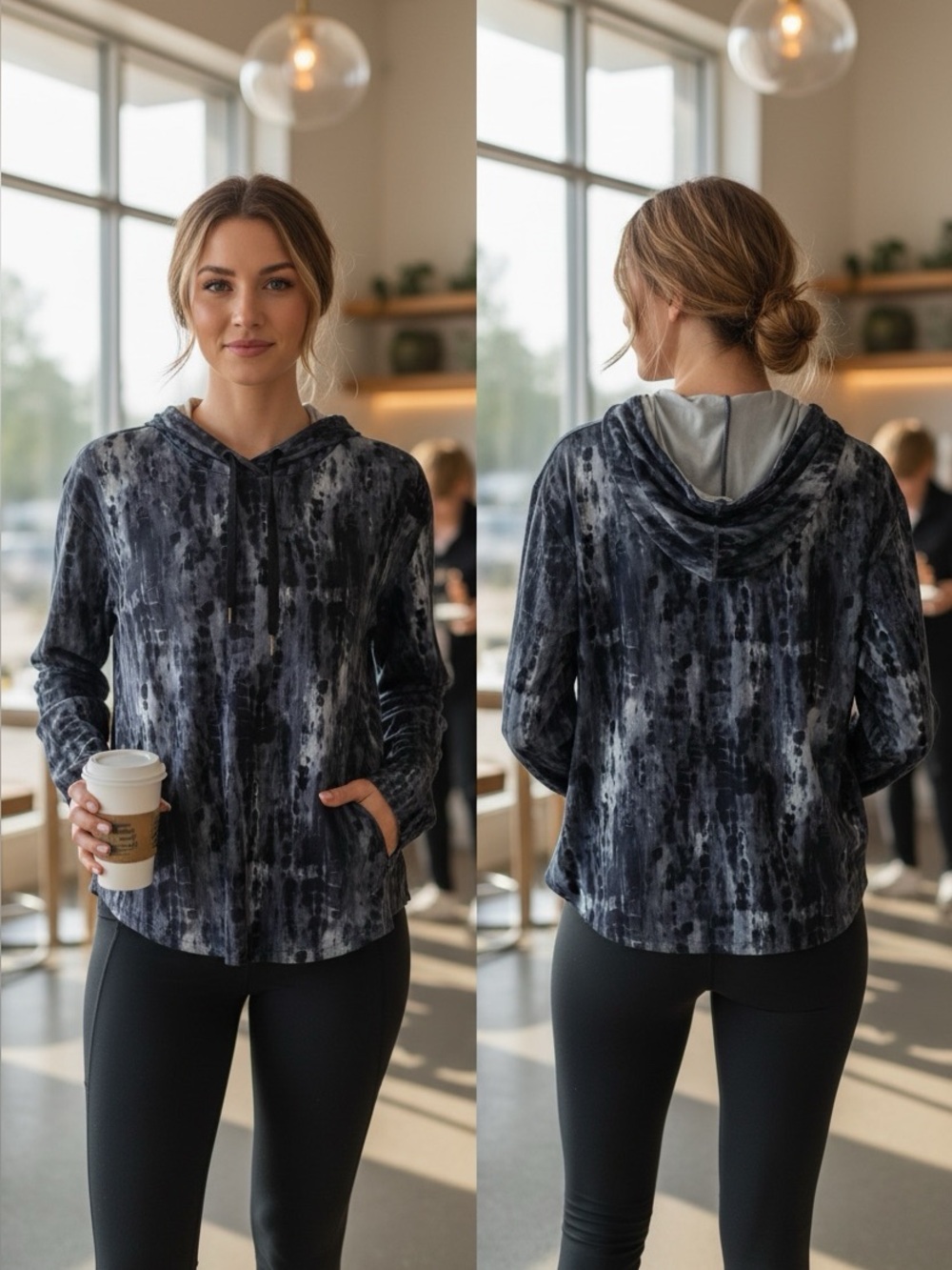 OLD NAVY Active Breathe On Lightweight Blue Toned Pull On Summer Hoodie